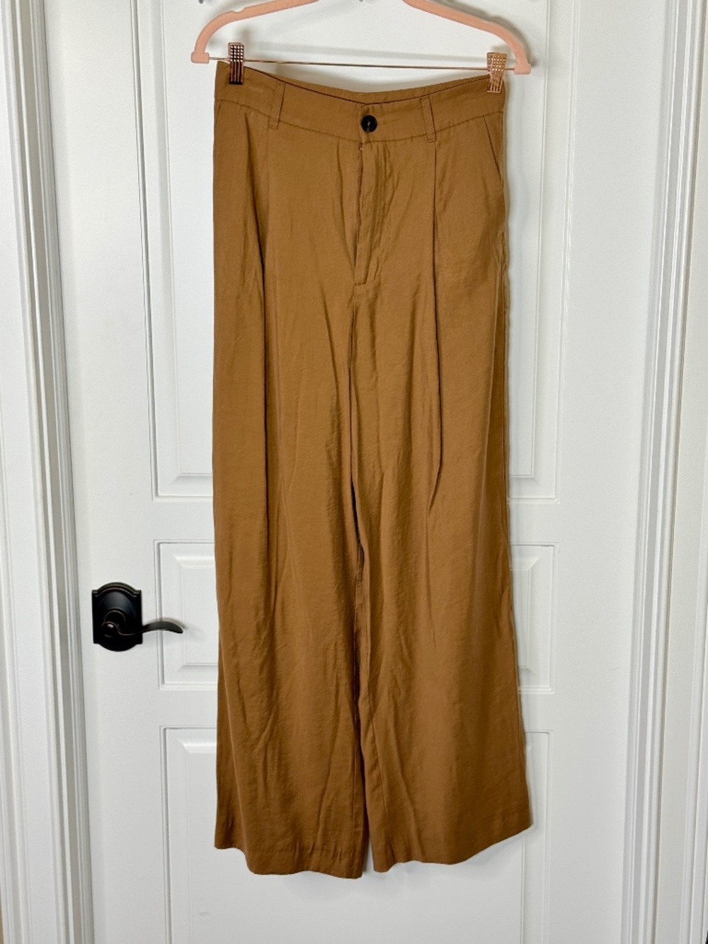 ZARA BROWN WIDE LEG PANTS SIZE MEDIUM - Picture 1 of 13